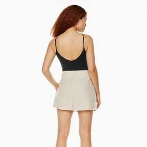 Aritzia Wilfred Poetry Sleeveless V-Neck Black Bodysuit